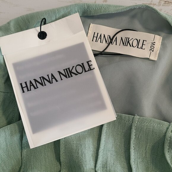 Hanna Nikole Green Ruffle Tiered Maxi Dress Plus 20W Party Modest Dance NEW - Picture 4 of 11